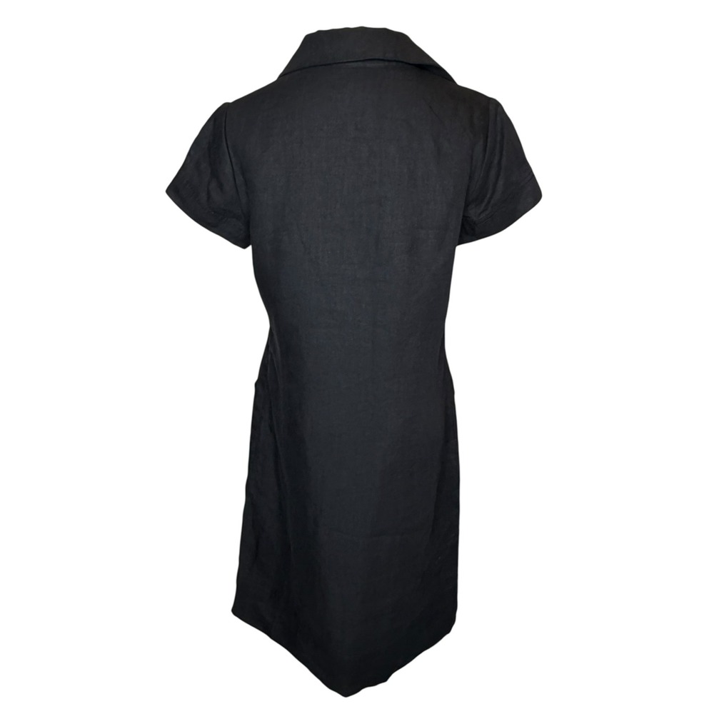 Worth 100% Linen Popover Shift Shirt Dress w Pockets Minimalist Lagenlook size 8 - Picture 3 of 6